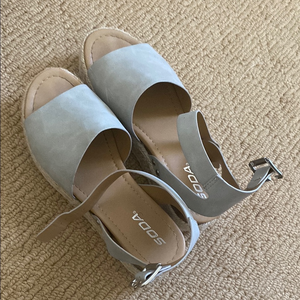 SODA Light Blue Espadrille Sandals - Size 9